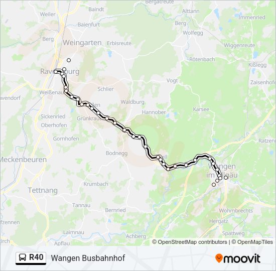 R40 Bus Line Map