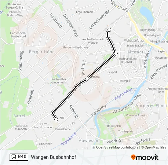R40 Bus Line Map
