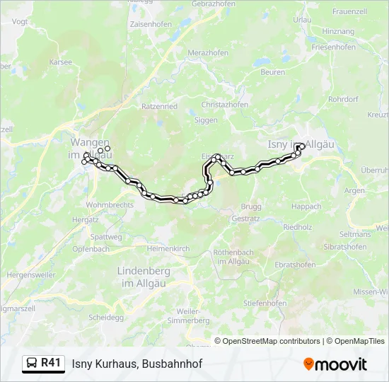 R41 Bus Line Map