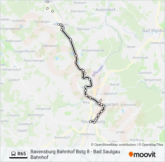 R65 Bus Line Map
