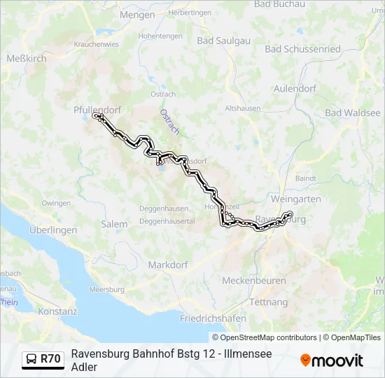 R70 Bus Line Map
