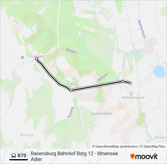 R70 Bus Line Map