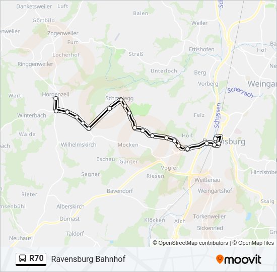 R70 Bus Line Map