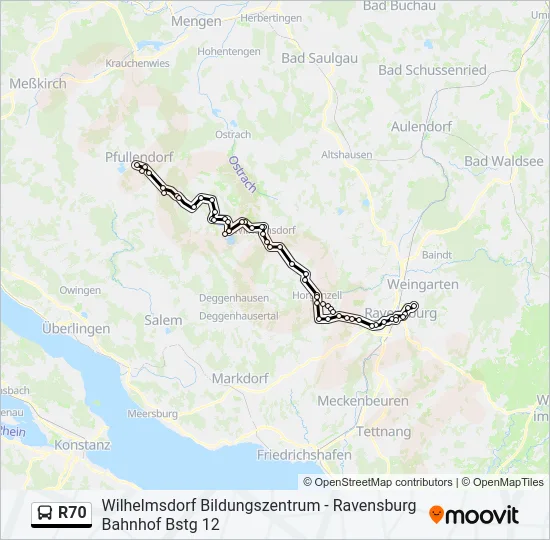 R70 Bus Line Map