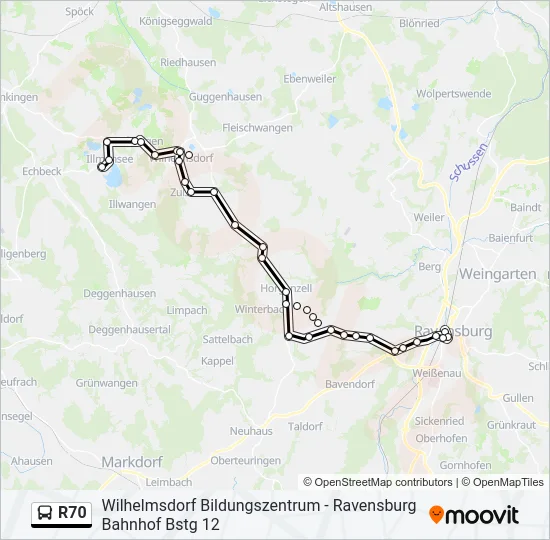 R70 Bus Line Map
