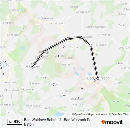 R80 Bus Line Map