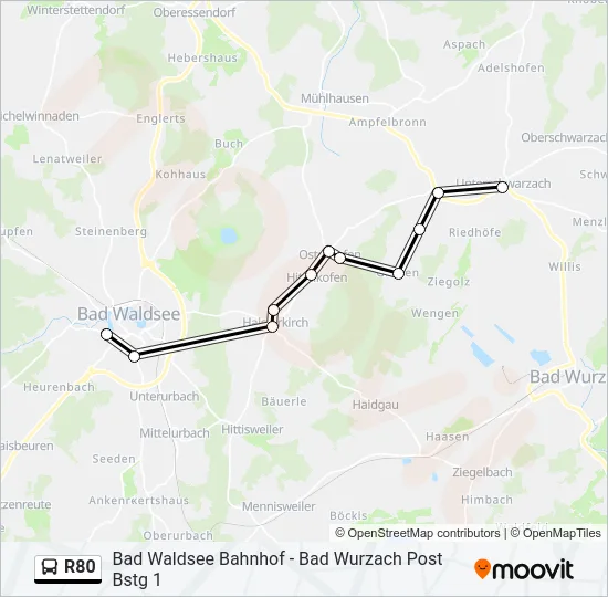 R80 Bus Line Map