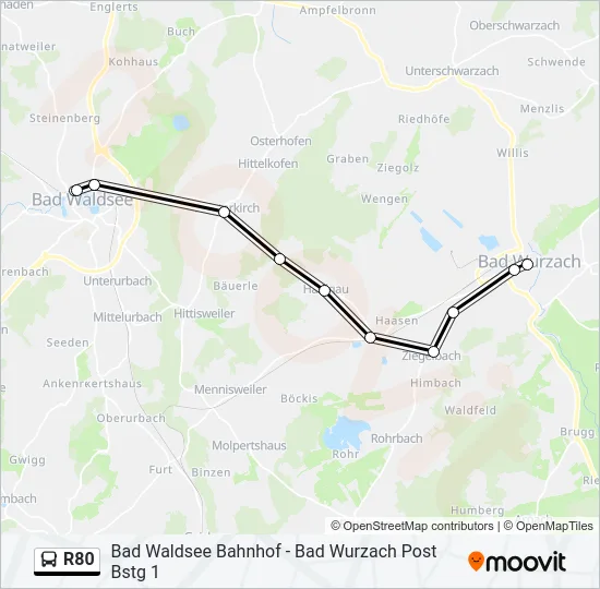 R80 Bus Line Map