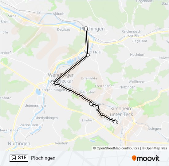 S1E Bus Line Map