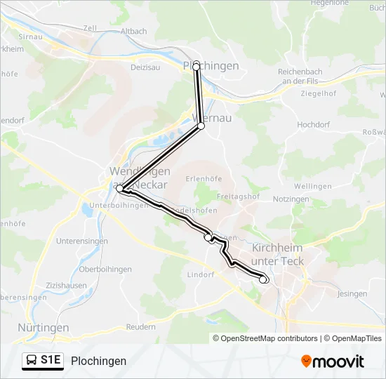 S1E Bus Line Map