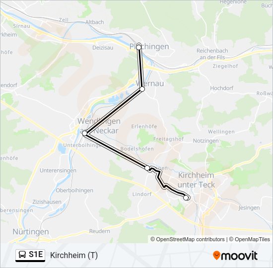S1E Bus Line Map