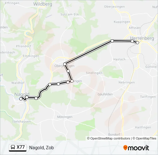 X77 Bus Line Map