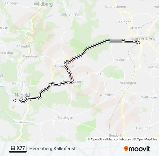 X77 Bus Line Map