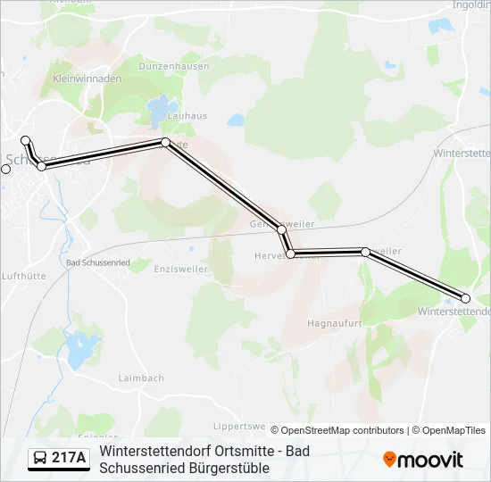 217A Bus Line Map