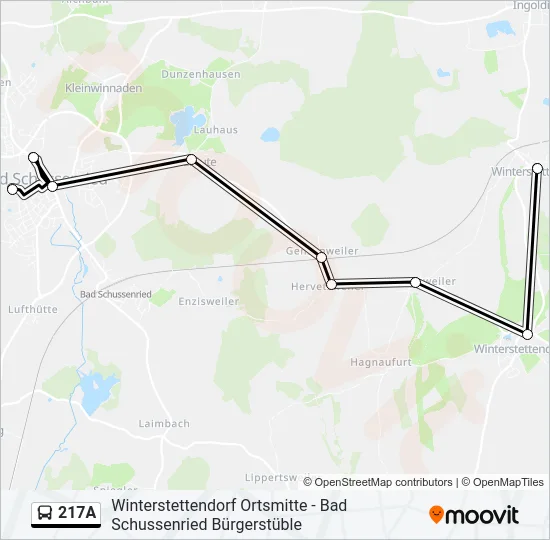 217A Bus Line Map