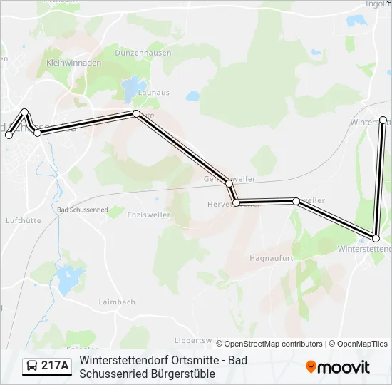 217A Bus Line Map