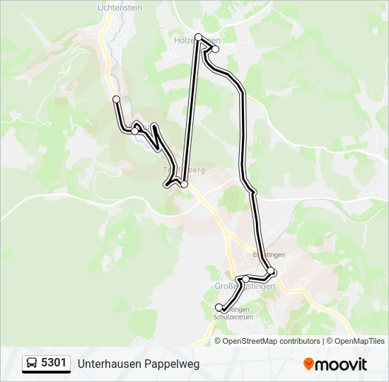 5301 Bus Line Map