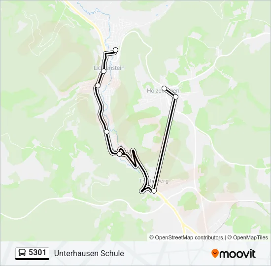 5301 Bus Line Map