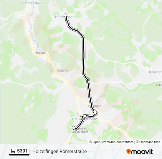 5301 Bus Line Map