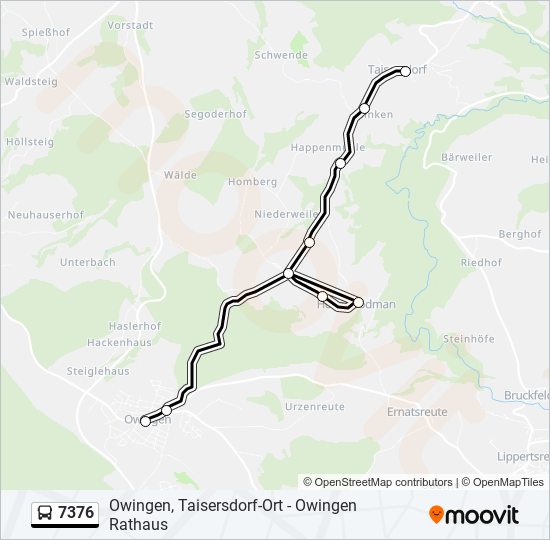 7376 bus Line Map