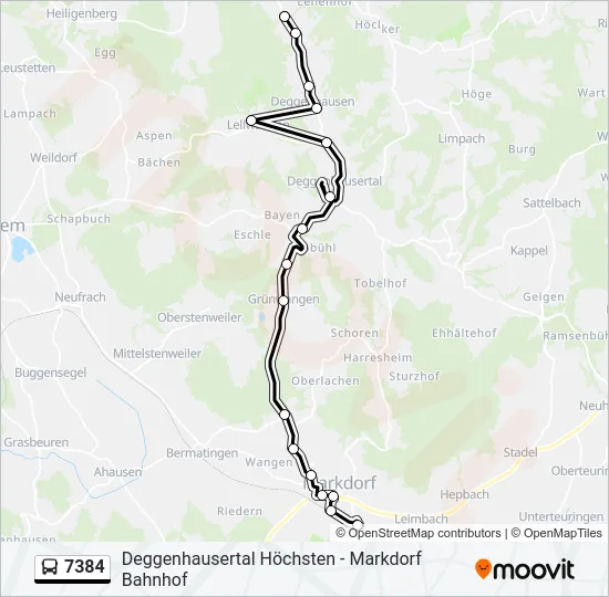 7384 Bus Line Map