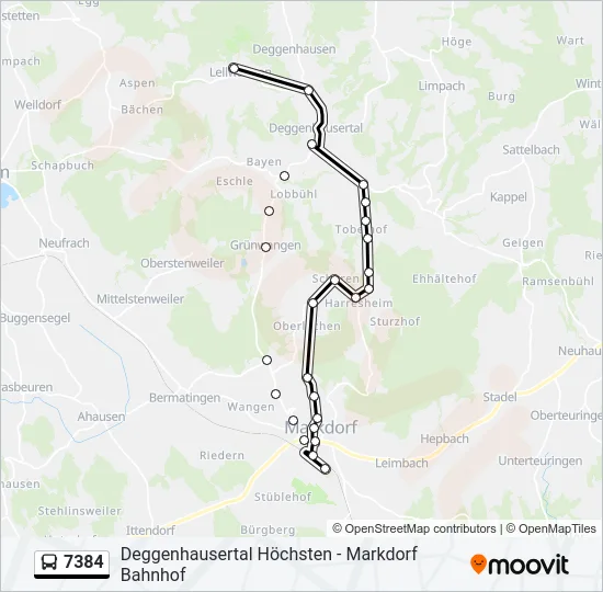 7384 Bus Line Map