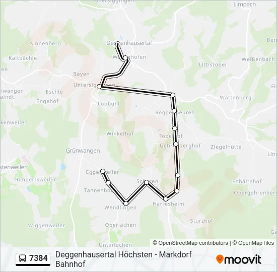 7384 Bus Line Map