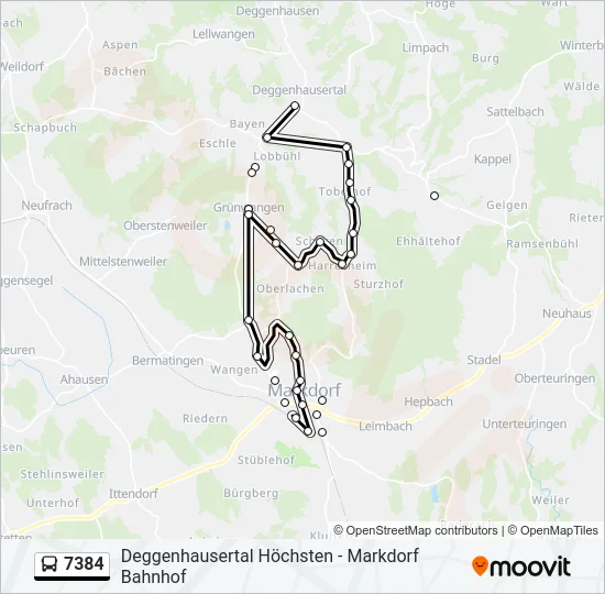 7384 Bus Line Map