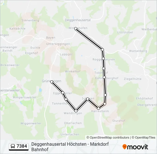 7384 Bus Line Map