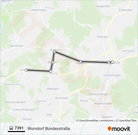 7391 Bus Line Map