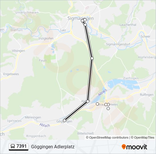 Buslinie 7391 Karte
