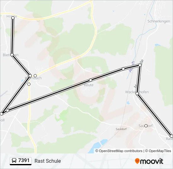 7391 Bus Line Map