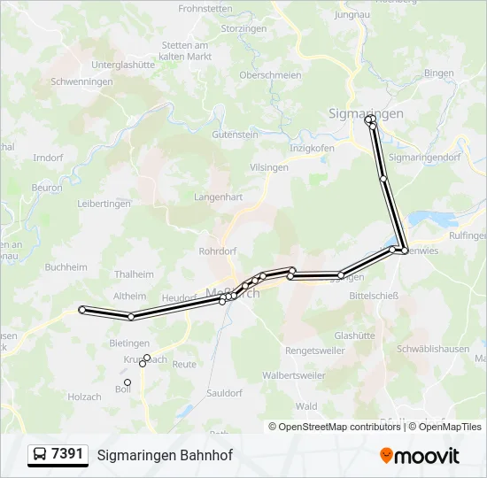 7391 Bus Line Map
