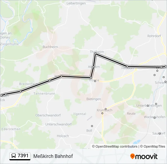 7391 Bus Line Map