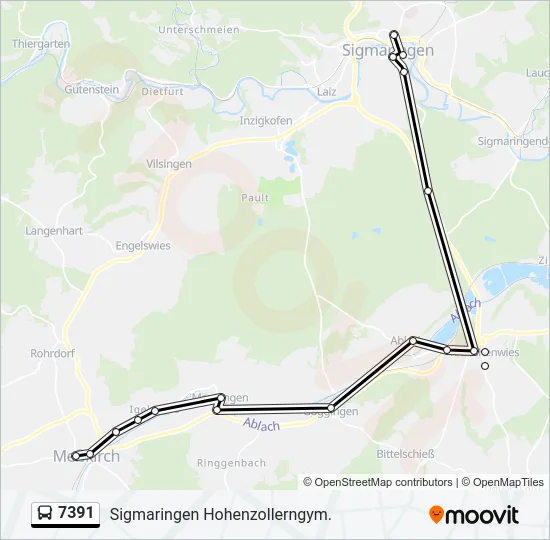 7391 Bus Line Map