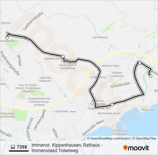 Автобус 7398: карта маршрута