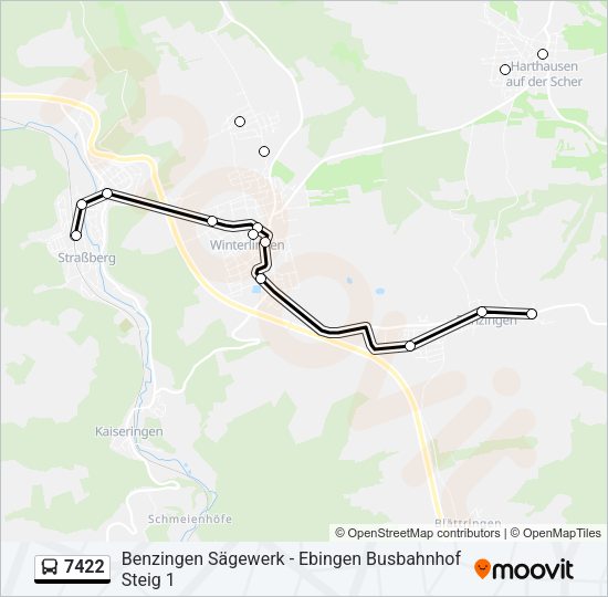 Автобус 7422: карта маршрута
