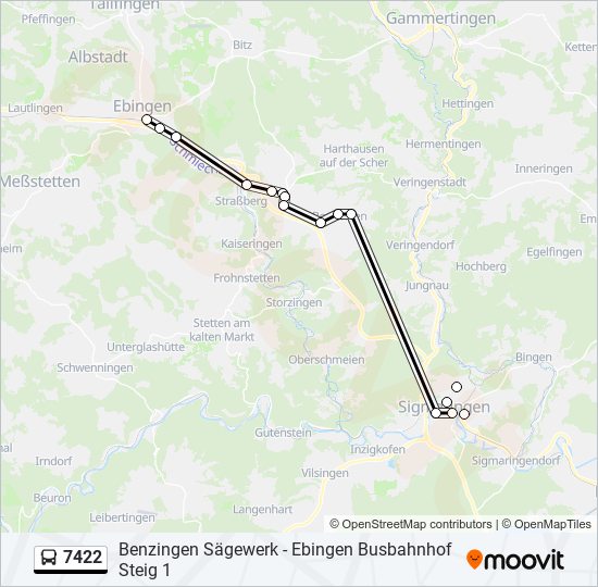 7422 bus Line Map