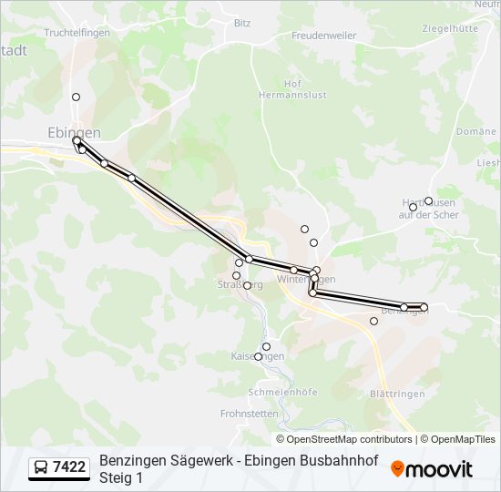 7422 bus Line Map