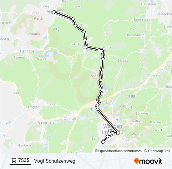 7535 bus Line Map