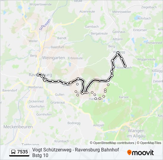 7535 bus Line Map