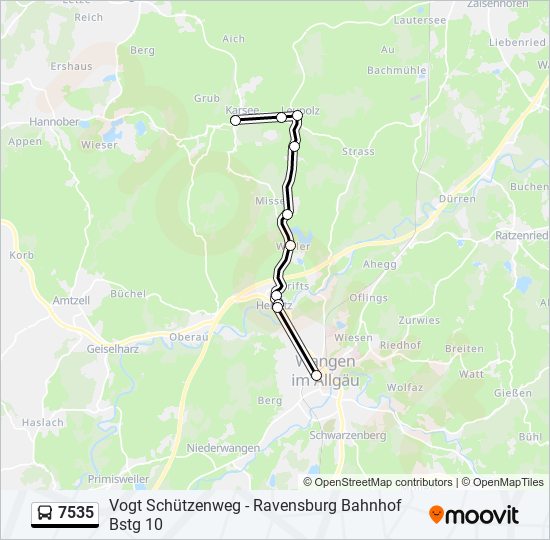 7535 bus Line Map