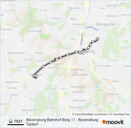 7537 Bus Line Map