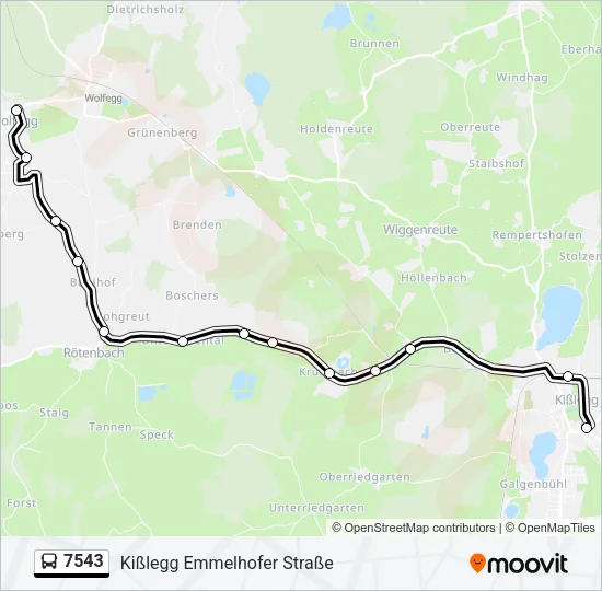 7543 Bus Line Map