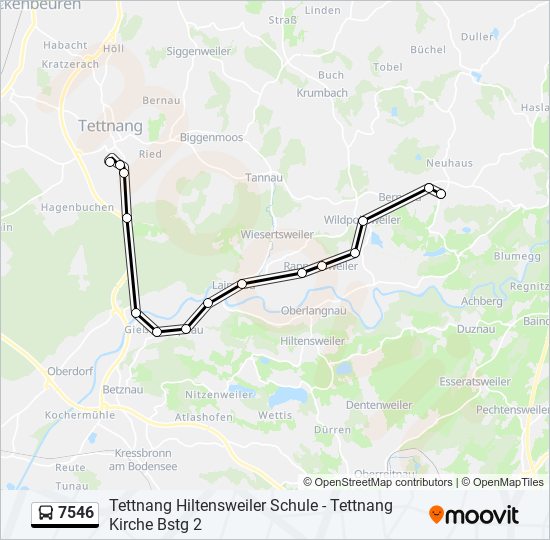 7546 bus Line Map