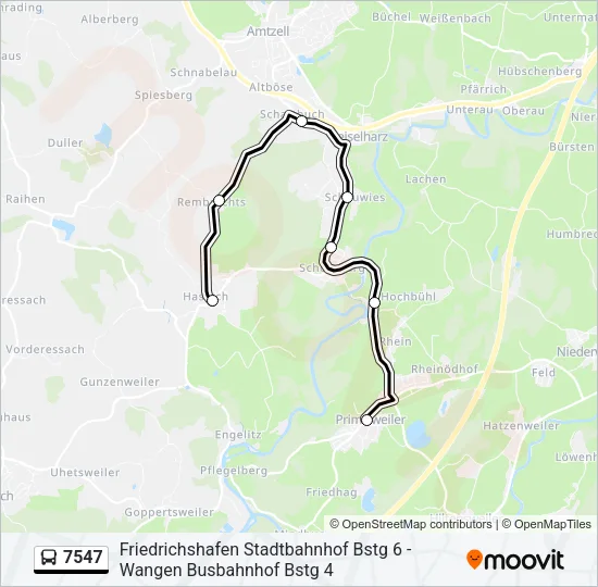 7547 Bus Line Map