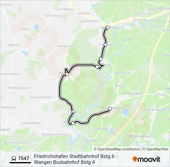 7547 Bus Line Map