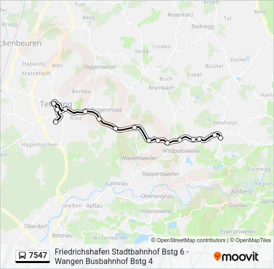7547 Bus Line Map