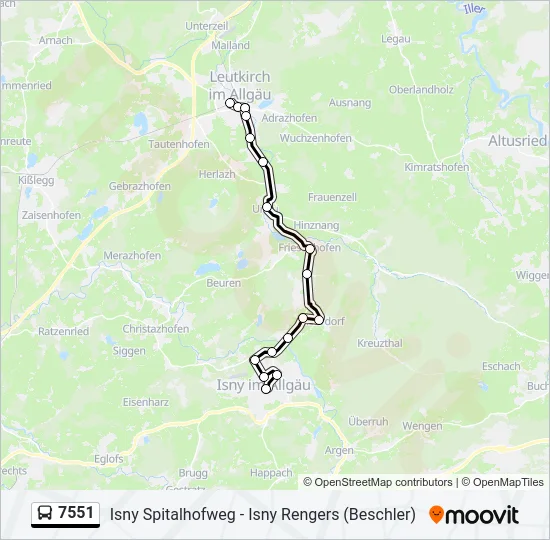 7551 Bus Line Map
