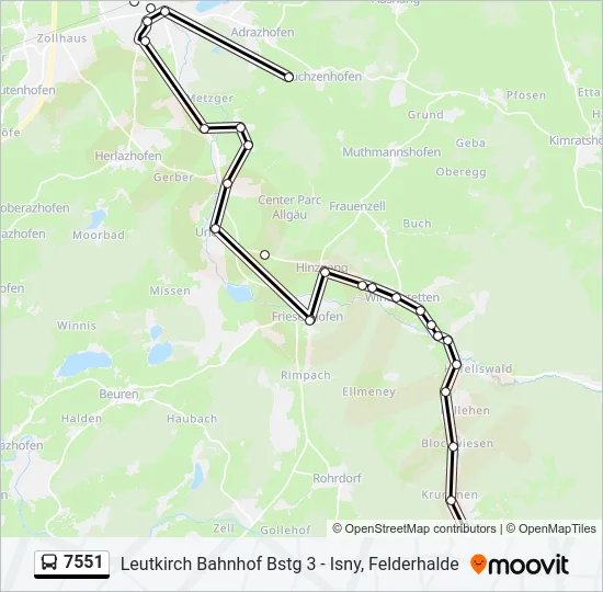 7551 Bus Line Map
